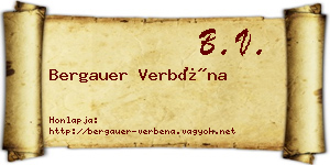 Bergauer Verbéna névjegykártya